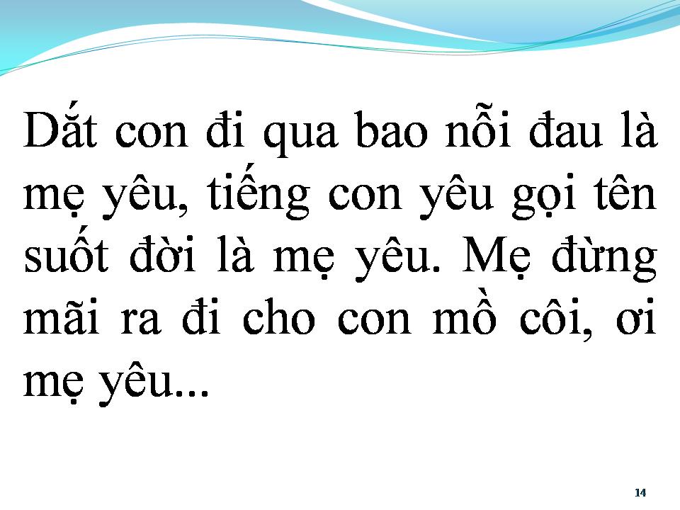 Lời bài hát MẸ YÊU