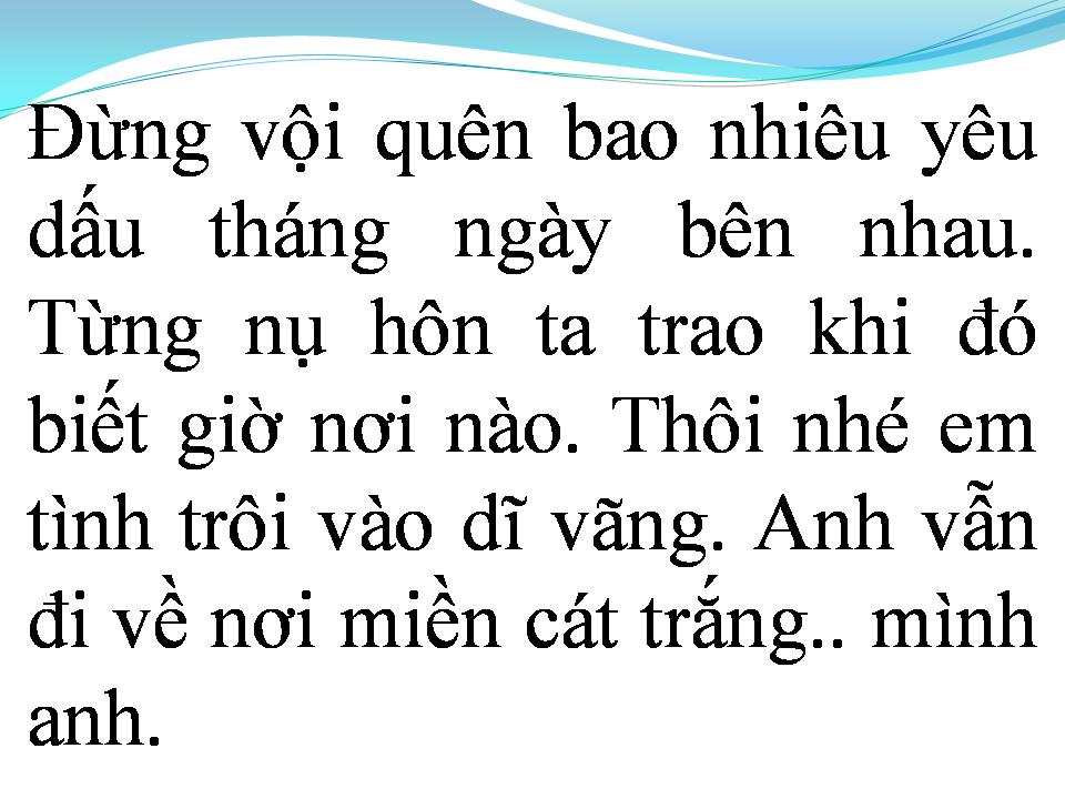 Lời bài hát MIỀN CÁT TRẮNG