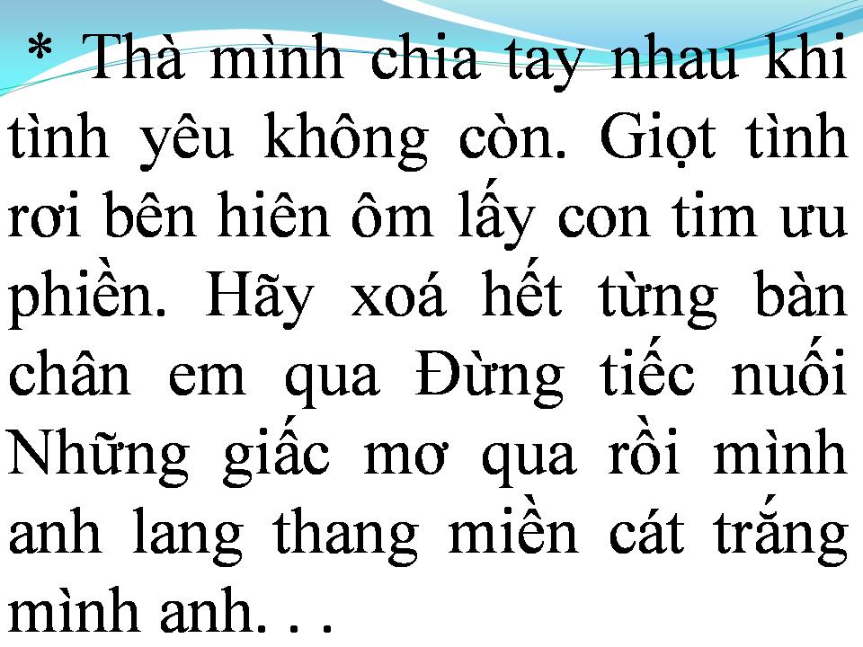 Lời bài hát MIỀN CÁT TRẮNG