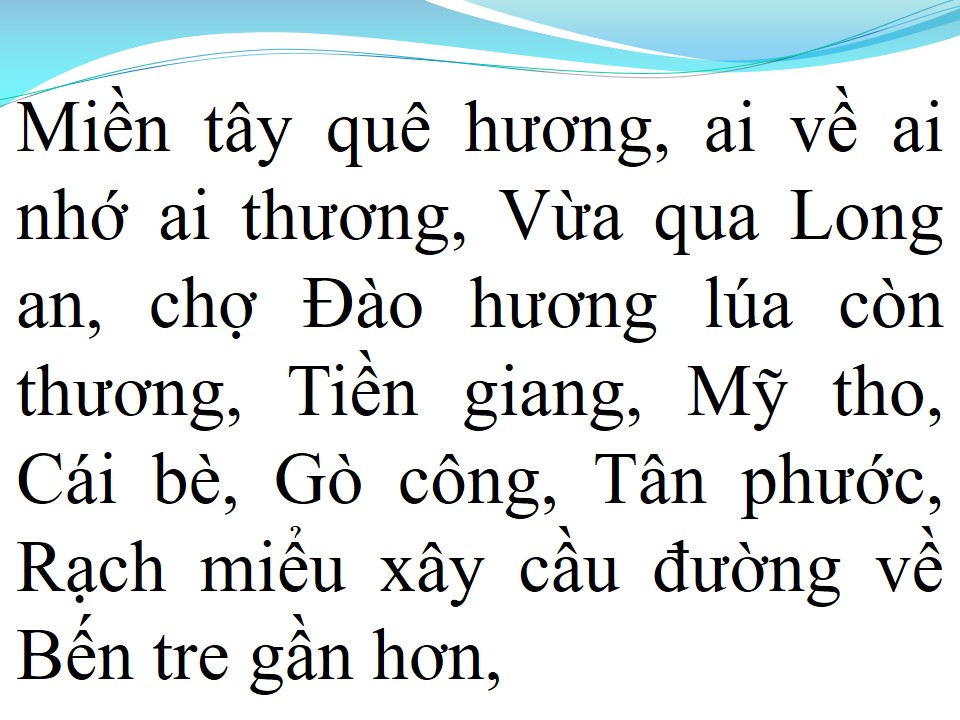 Lời bài hát MIỀN TÂY QUÊ TÔI