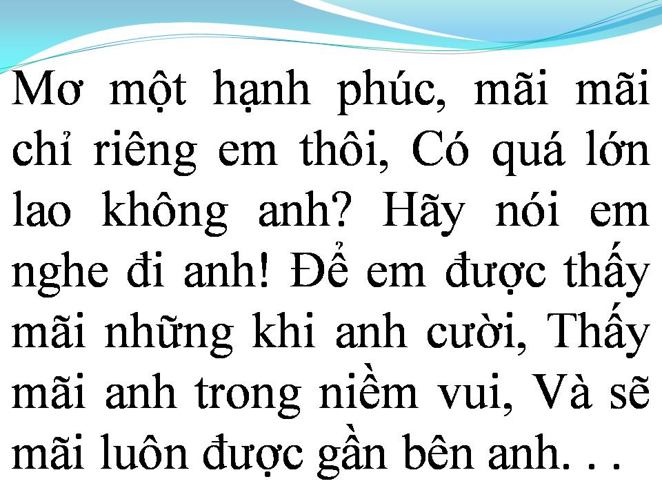Lời bài hát MƠ MỘT HẠNH PHÚC