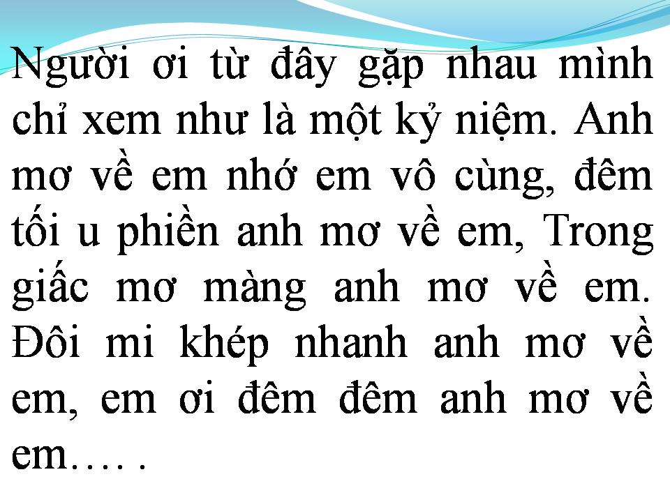 Lời bài hát MƠ VỀ EM
