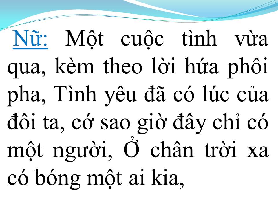 Lời bài hát MỖI NGƯỜI MỘT NƠI (SONG CA)
