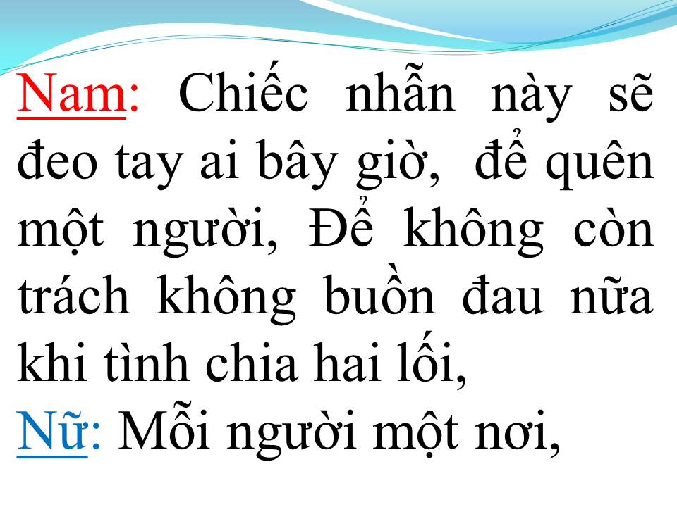 Lời bài hát MỖI NGƯỜI MỘT NƠI (SONG CA)