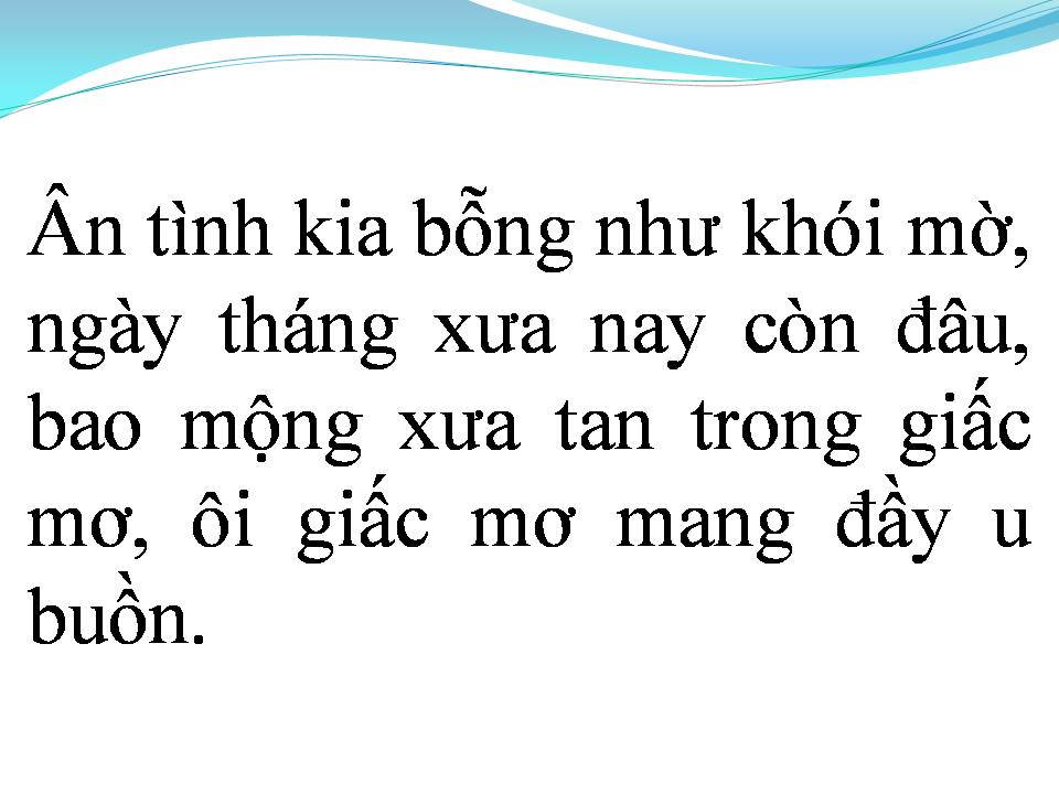 Lời bài hát MỘNG ĐẸP NGÀY XƯA