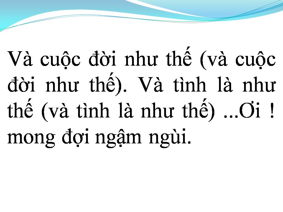 Lời bài hát MONG ĐỢI NGẬM NGÙI