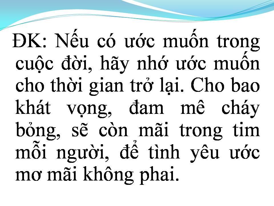 Lời bài hát MONG ƯỚC KỶ NIỆM XƯA