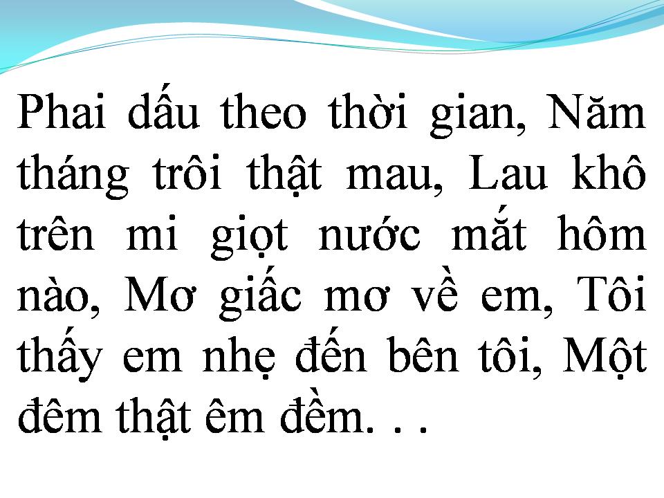 Lời bài hát MỘT ĐÊM ÊM ĐỀM