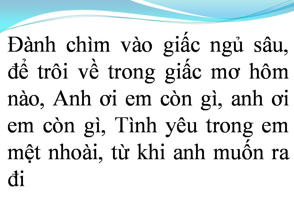 Lời bài hát MỘT LẦN CUỐI THÔI