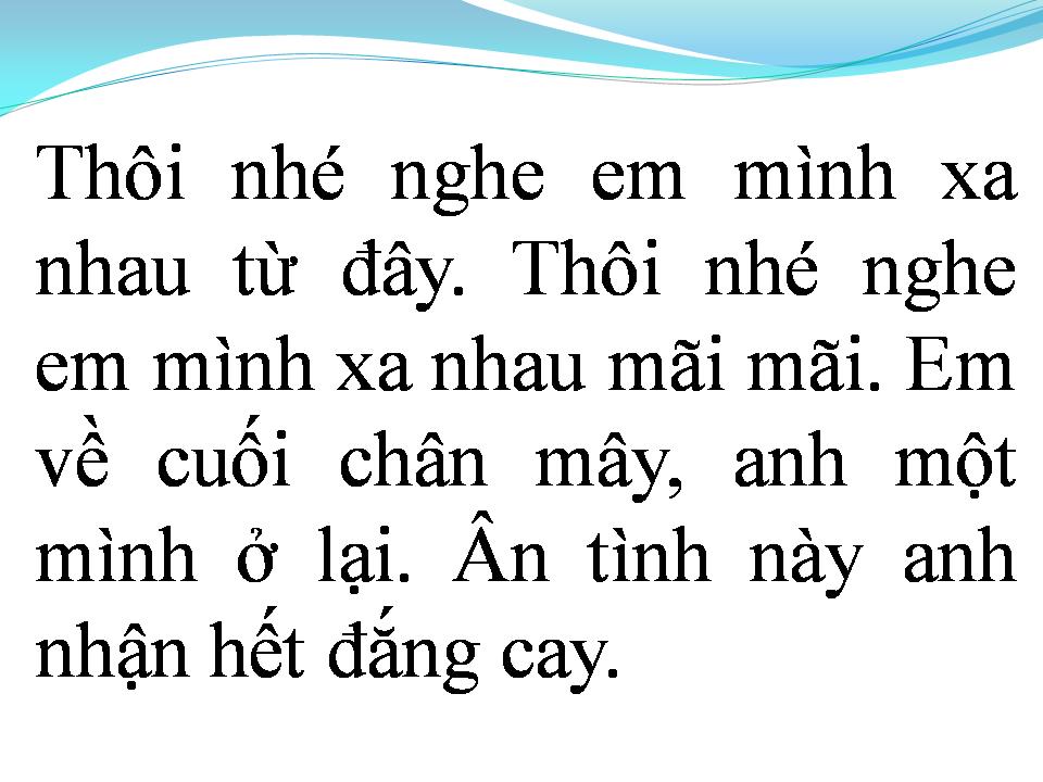 Lời bài hát MỘT LỜI CUỐI CHO EM