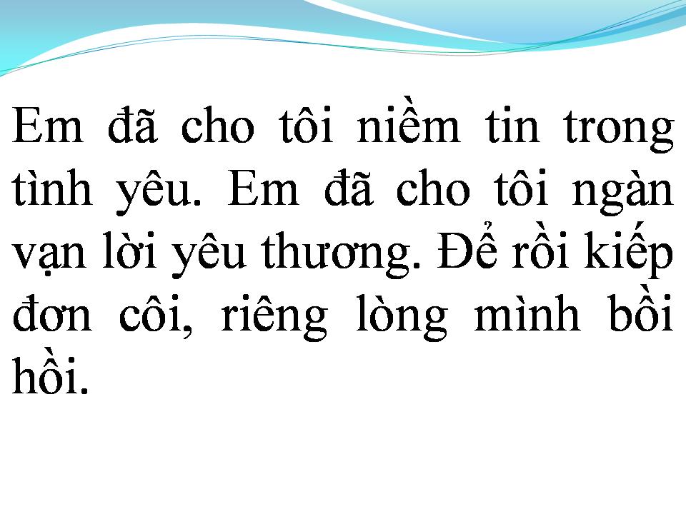 Lời bài hát MỘT LỜI CUỐI CHO EM