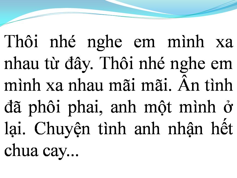 Lời bài hát MỘT LỜI CUỐI CHO EM