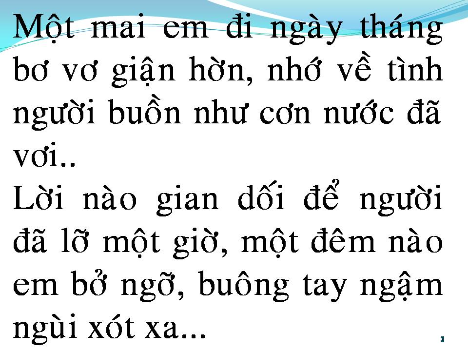 Lời bài hát MỘT MAI EM ĐI