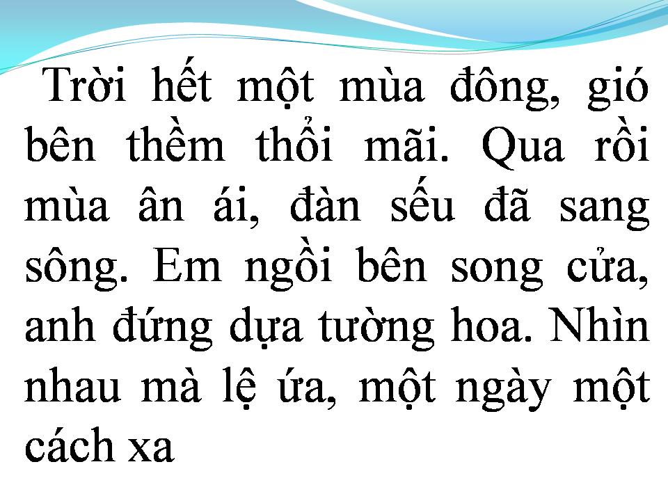 Lời bài hát MỘT MÙA ĐÔNG