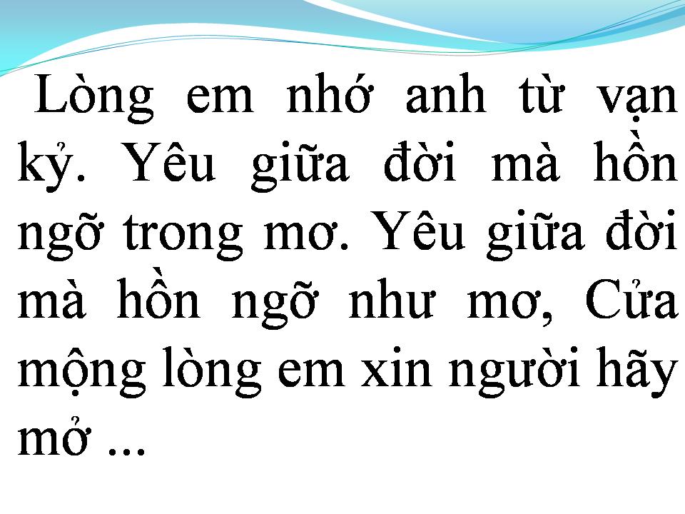 Lời bài hát MỘT NGÀY CHO TÌNH YÊU