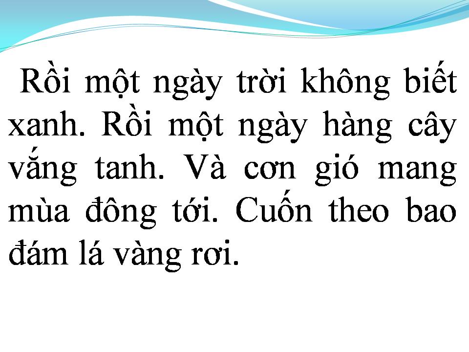 Lời bài hát MỘT NGÀY MÙA ĐÔNG