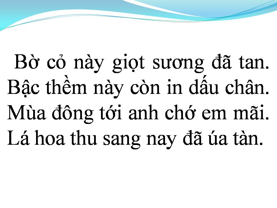 Lời bài hát MỘT NGÀY MÙA ĐÔNG