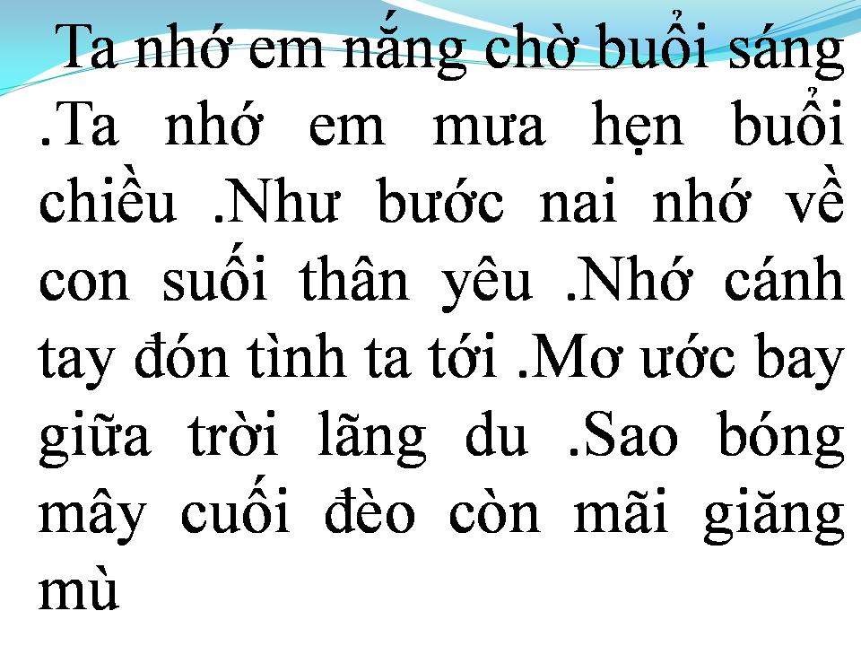 Lời bài hát MỘT THỜI ĐỂ NHỚ