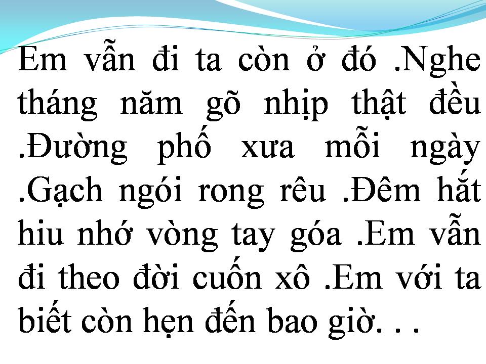 Lời bài hát MỘT THỜI ĐỂ NHỚ