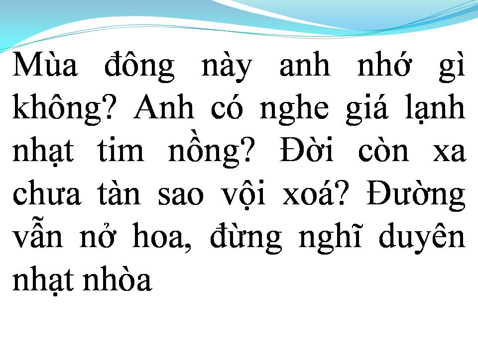 Lời bài hát MỘT THỜI HOA MỘNG