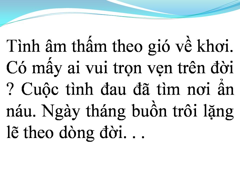 Lời bài hát MỘT THỜI HOA MỘNG