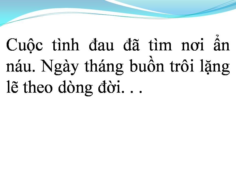 Lời bài hát MỘT THỜI HOA MỘNG