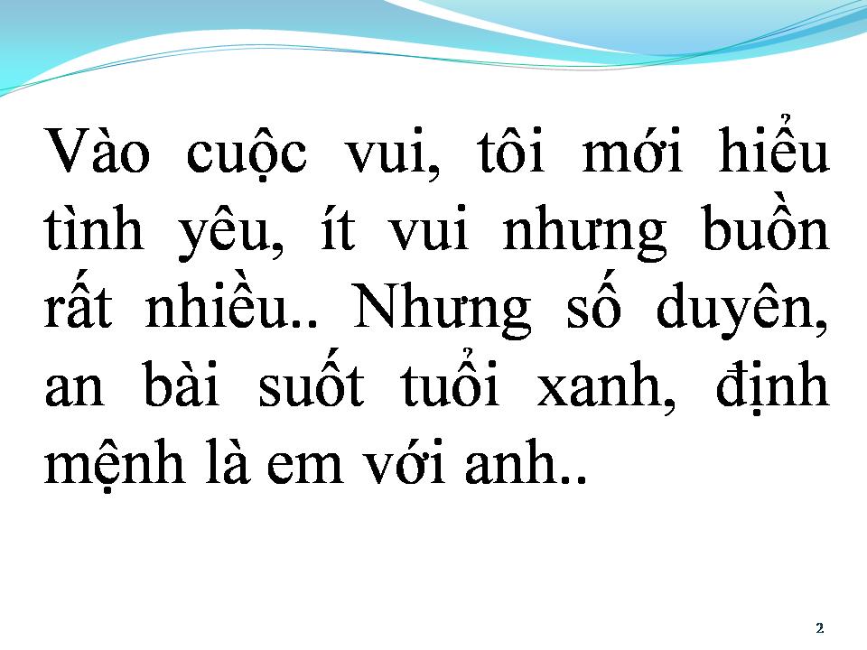 Lời bài hát MỘT THUỞ ĐAM MÊ