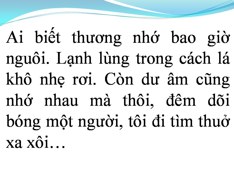 Lời bài hát MỘT THUỞ YÊU ĐÀN