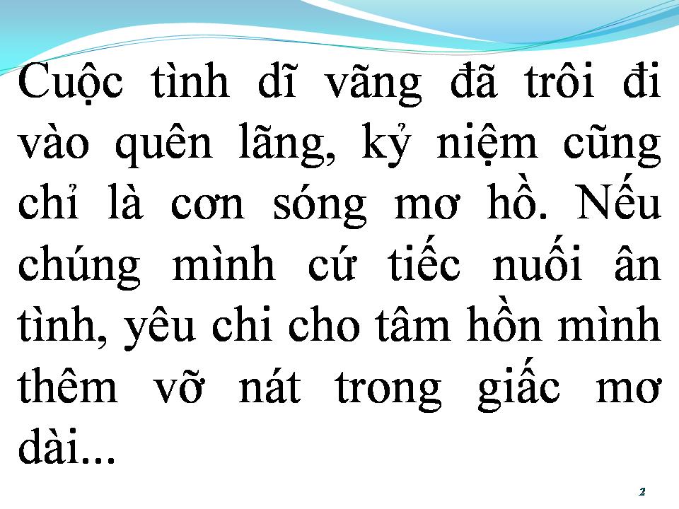 Lời bài hát MỘT THUỞ YÊU NGƯỜI