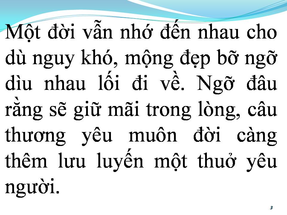 Lời bài hát MỘT THUỞ YÊU NGƯỜI