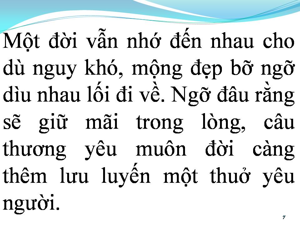 Lời bài hát MỘT THUỞ YÊU NGƯỜI