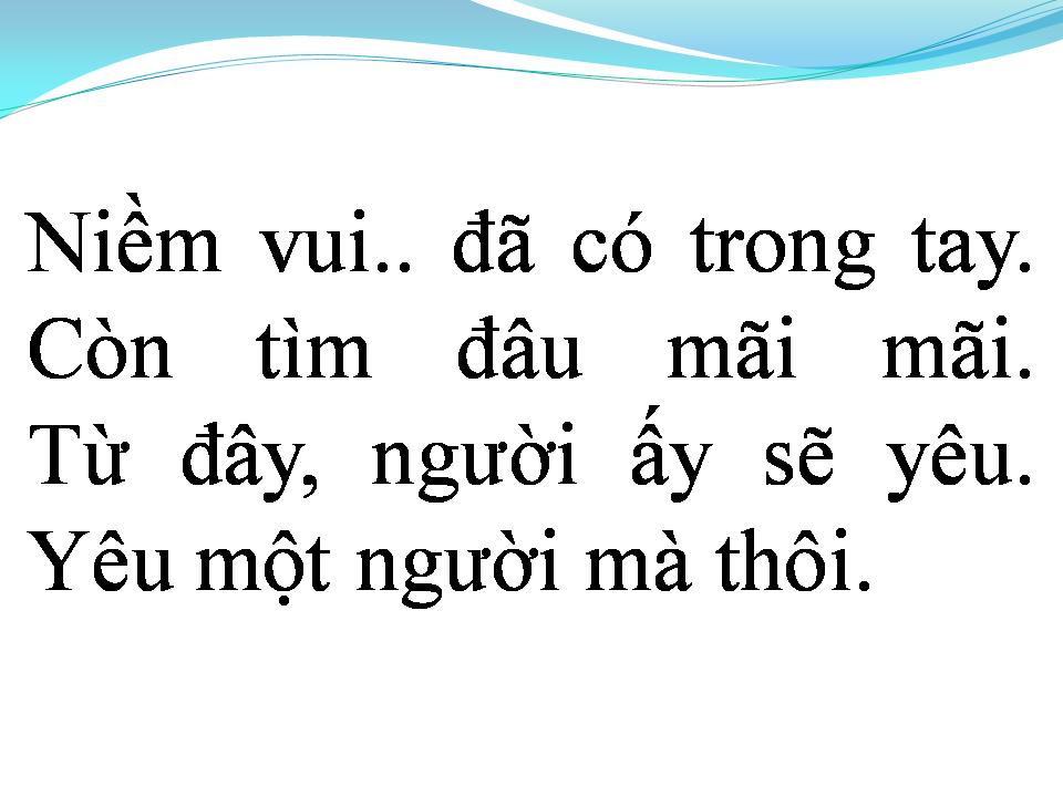 Lời bài hát MỘT TÌNH YÊU