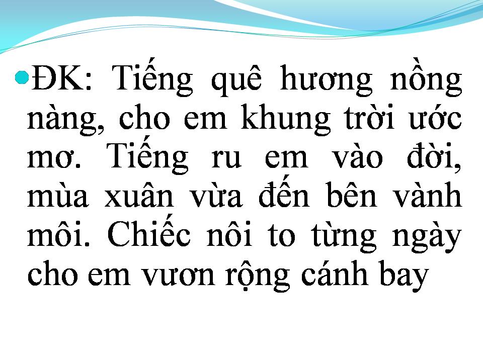 Lời bài hát MỘT TRÁI TIM MỘT QUÊ HƯƠNG