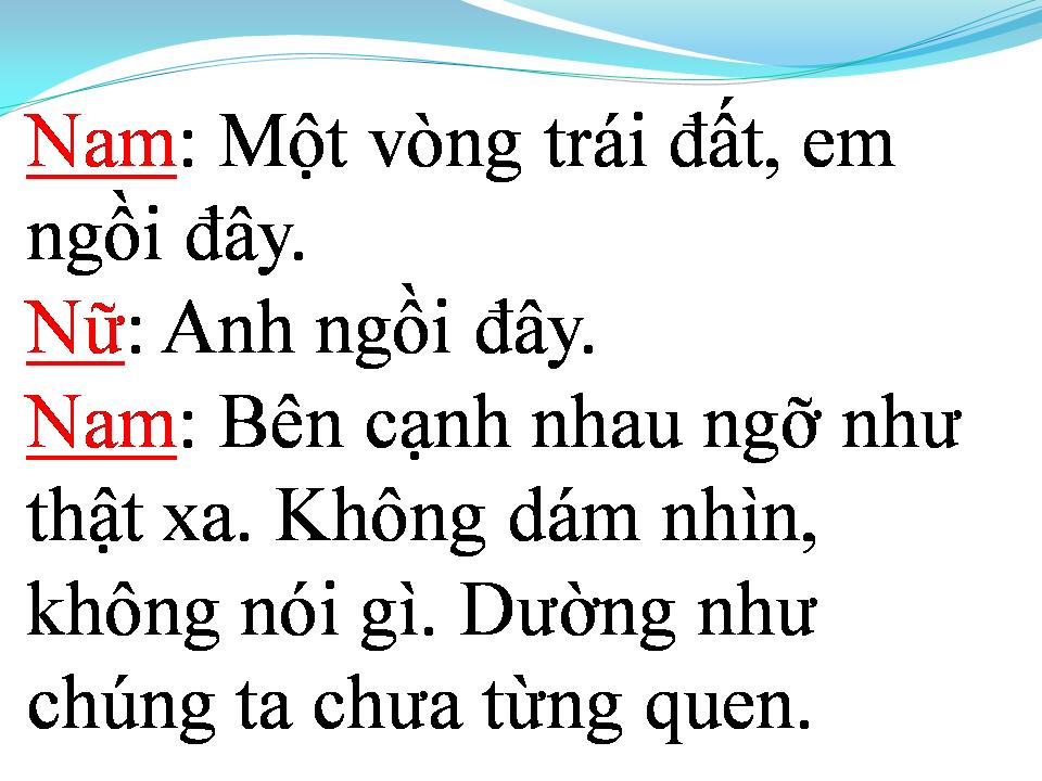 Lời bài hát MỘT VÒNG TRÁI ĐẤT
