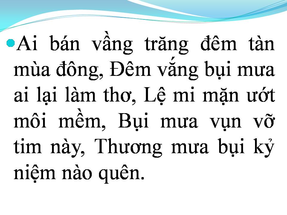 Lời bài hát MƯA BỤI 1