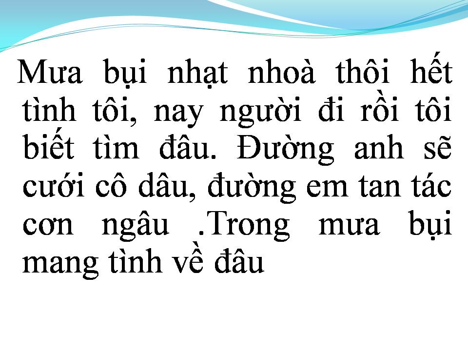 Lời bài hát MƯA BỤI 2