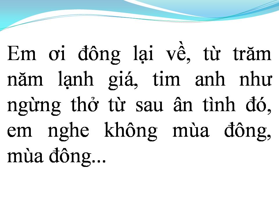 Lời bài hát MÙA ĐÔNG CỦA ANH