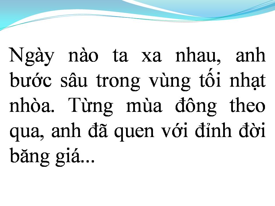 Lời bài hát MÙA ĐÔNG CỦA ANH