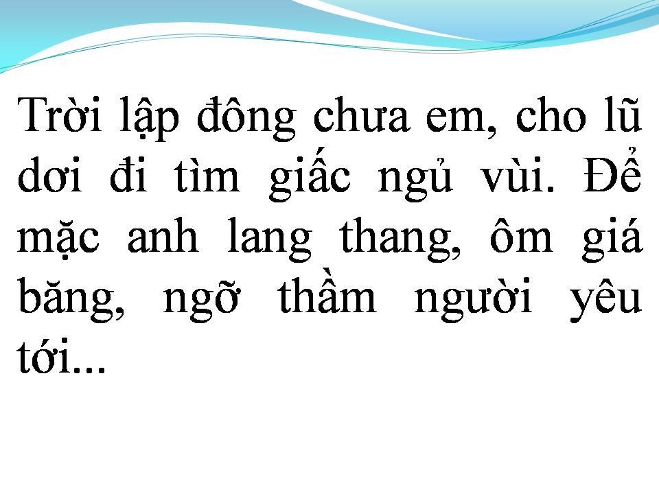 Lời bài hát MÙA ĐÔNG CỦA ANH