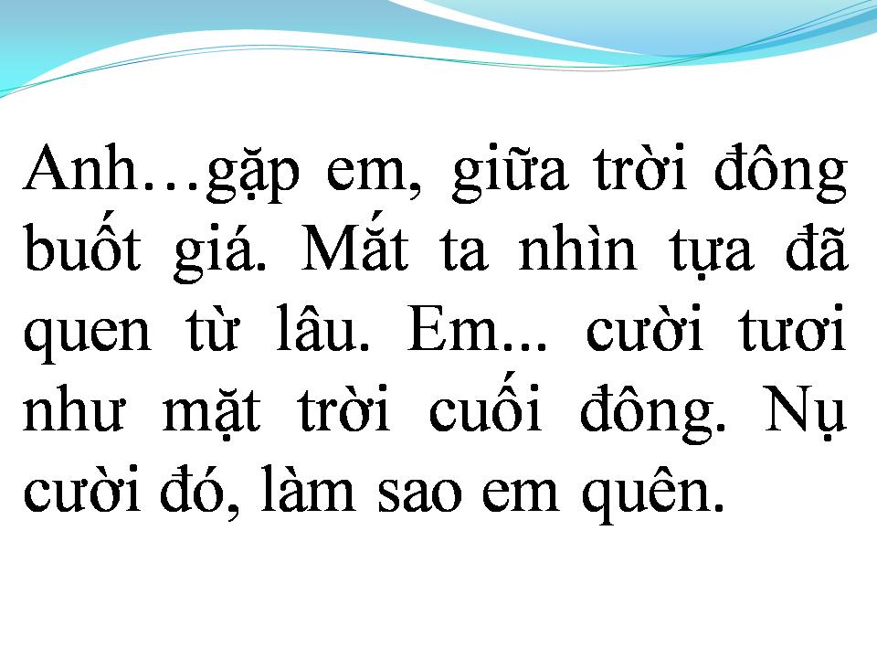 Lời bài hát MÙA ĐÔNG KHÔNG LẠNH