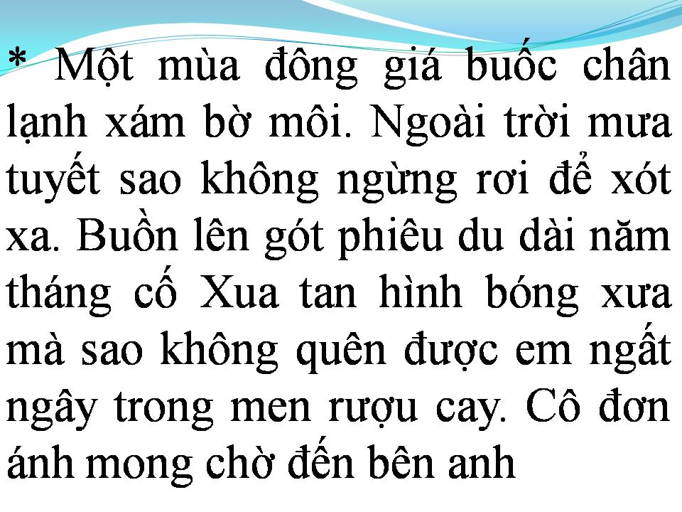 Lời bài hát MÙA ĐÔNG TÀN PHAI