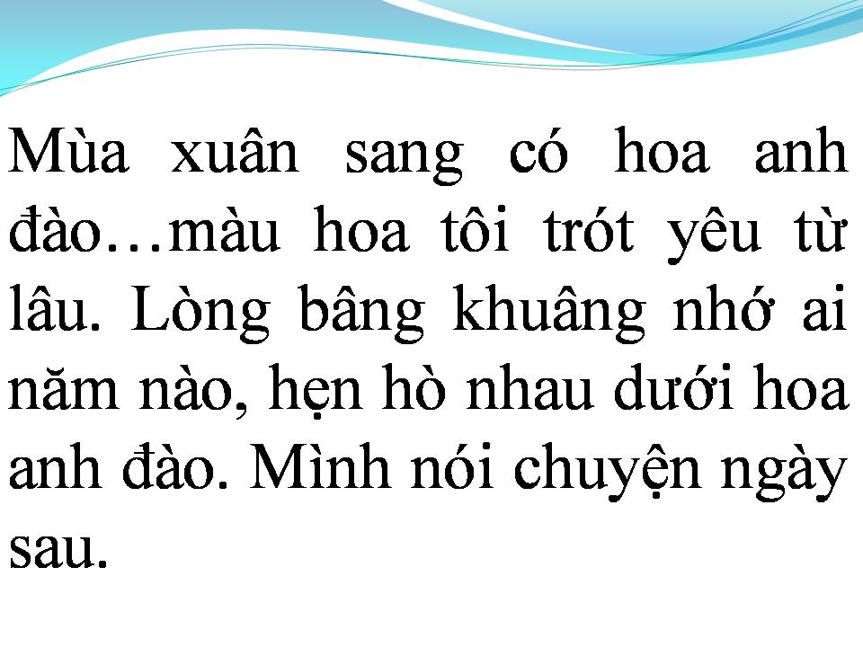 Lời bài hát MÙA HOA ANH ĐÀO