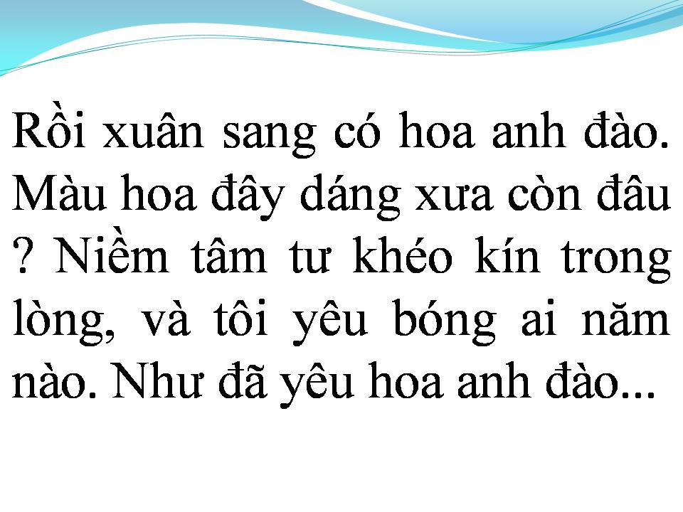 Lời bài hát MÙA HOA ANH ĐÀO