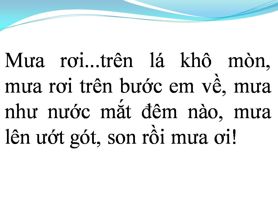 Lời bài hát MÙA MƯA ĐI QUA