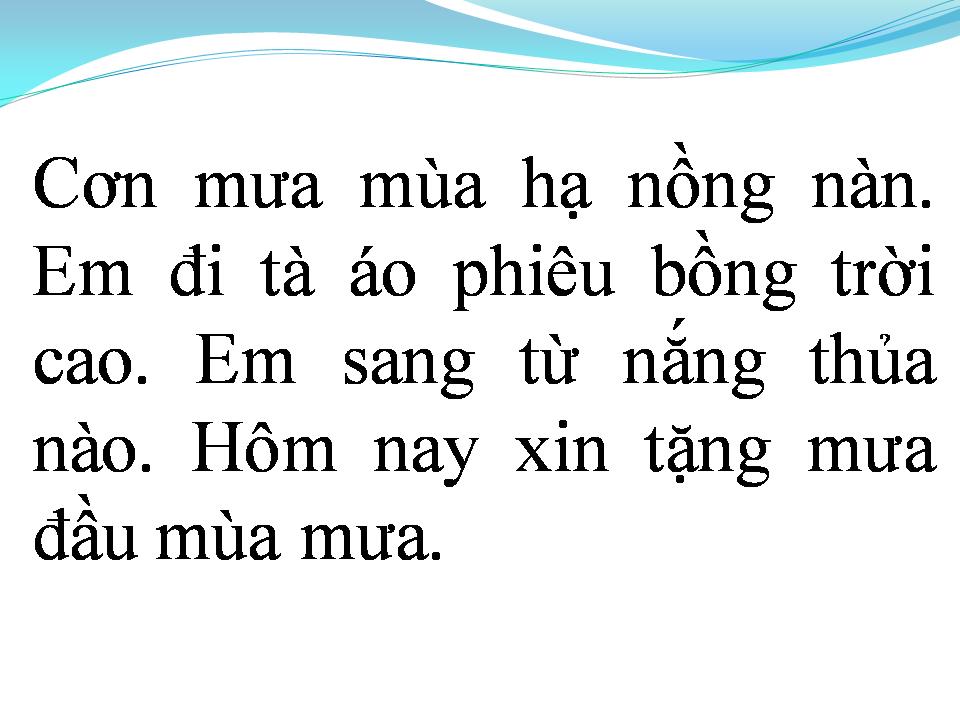 Lời bài hát MƯA MÙA HẠ