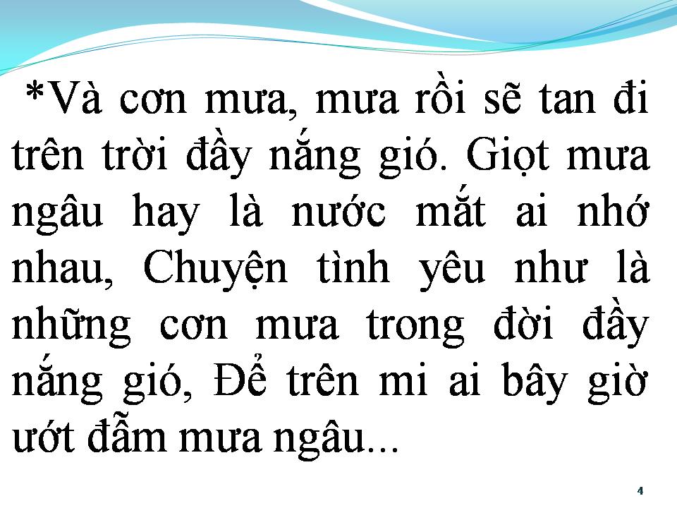 Lời bài hát MƯA NGÂU
