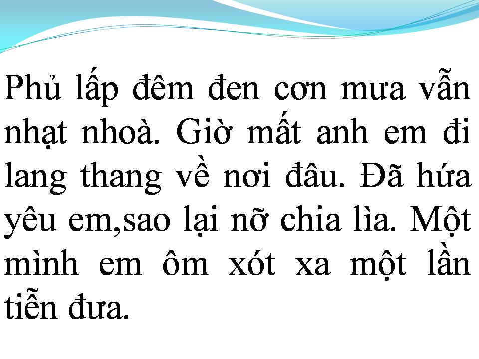Lời bài hát MƯA NHẠT NHÒA