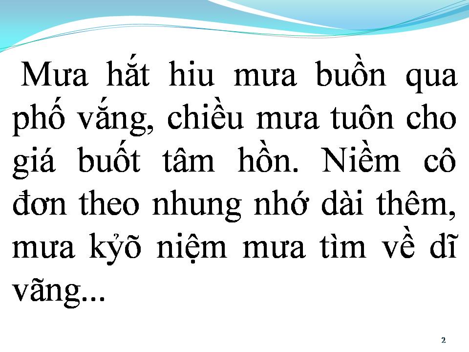 Lời bài hát MƯA QUA PHỐ VẮNG