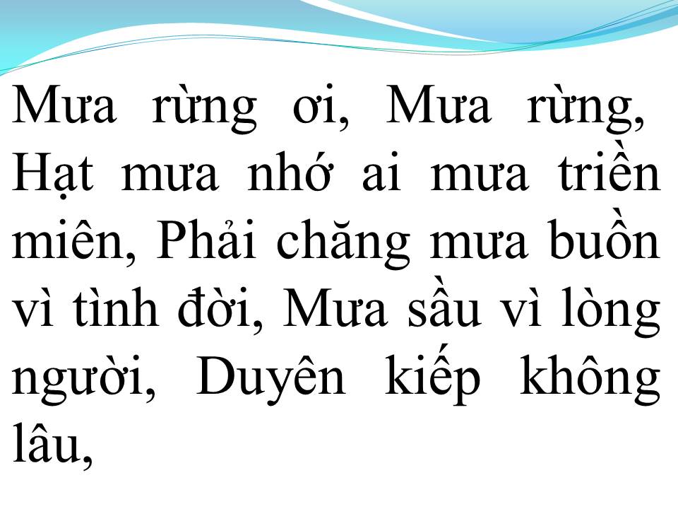 Lời bài hát MƯA RỪNG