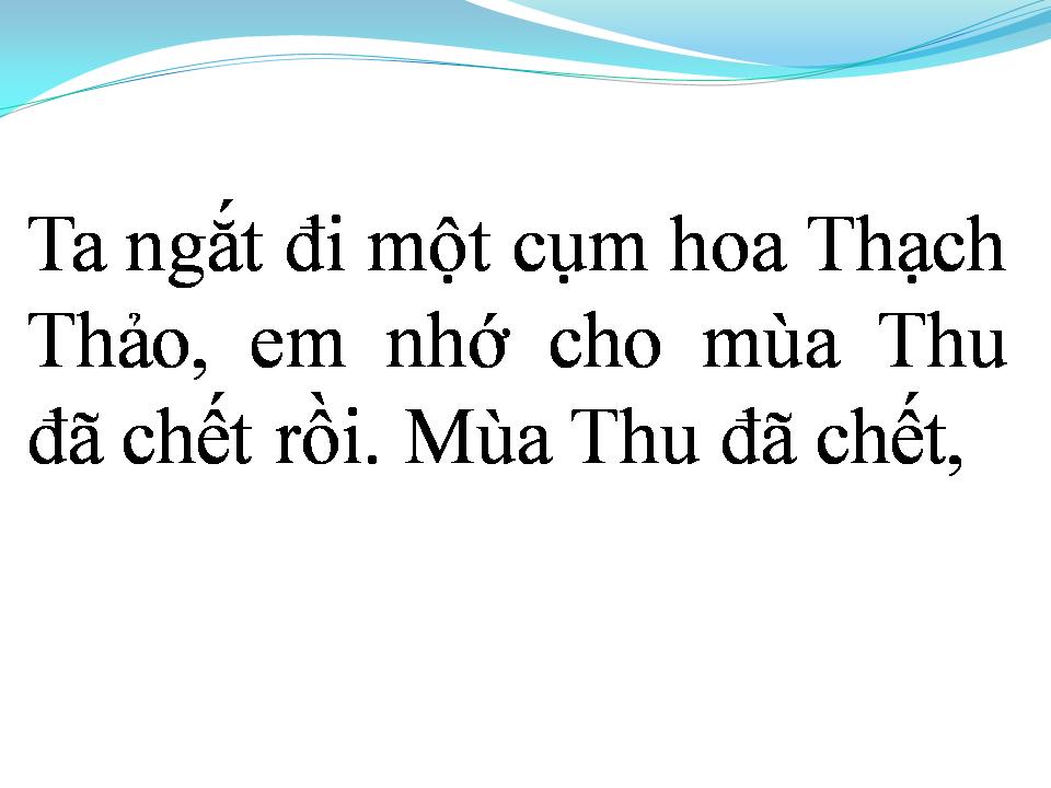 Lời bài hát MÙA THU CHẾT